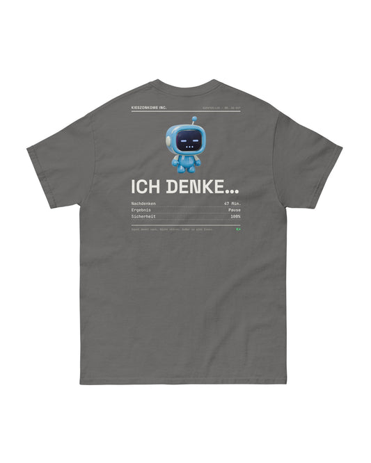 T-Shirt Agent denkt in graphit — Rückenprint