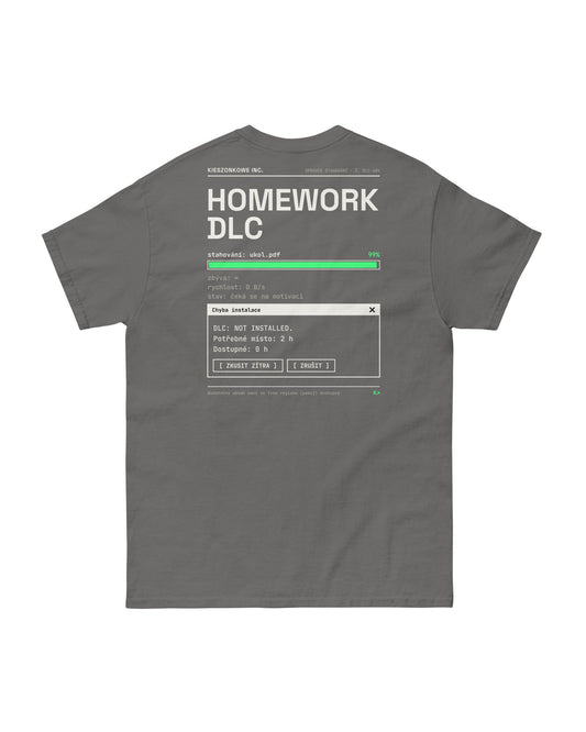 Tričko Homework DLC, grafitová — potisk na zádech