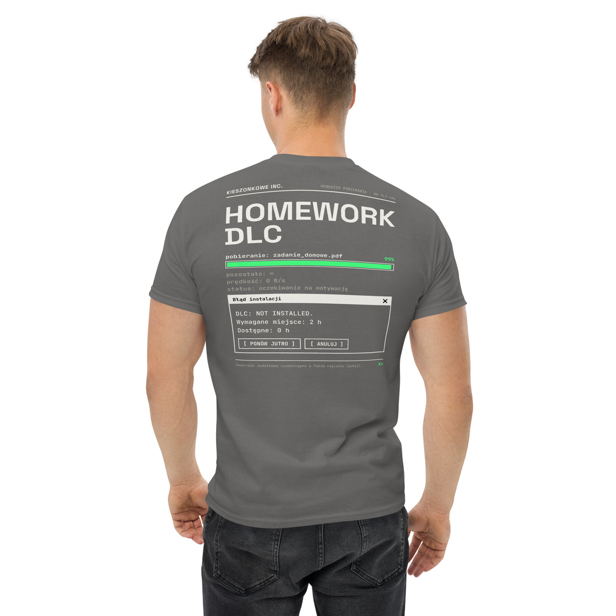 Grafitowa koszulka Homework DLC — zdjęcie z sesji, tył
