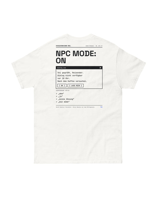 T-Shirt NPC Mode in weiß — Rückenprint