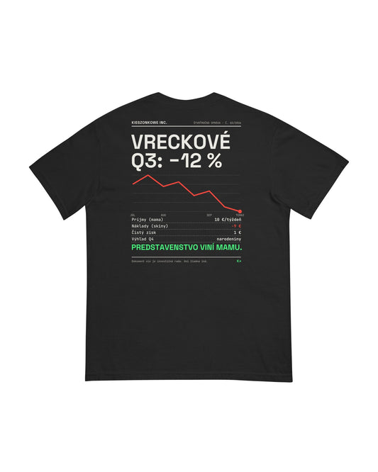 Tričko Q3 Report, čierna — potlač na chrbte