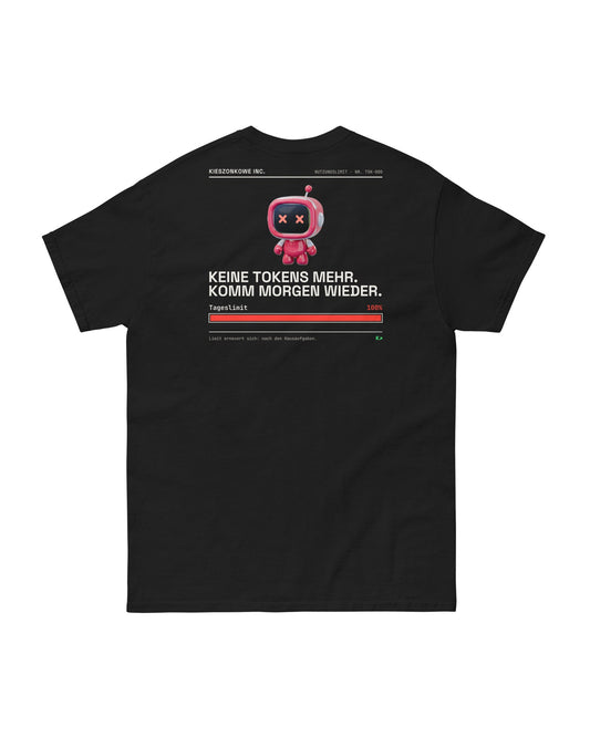 T-Shirt Keine Tokens mehr in schwarz — Rückenprint