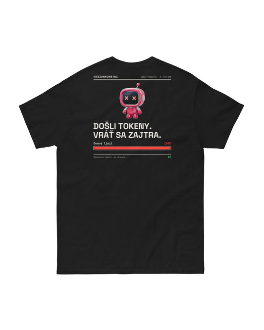 Tričko Došli tokeny, čierna — potlač na chrbte
