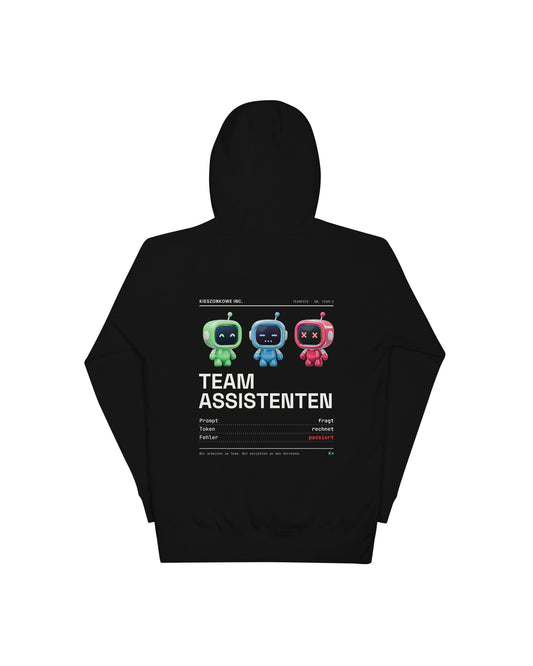 Hoodie Team der Assistenten in schwarz — Rückenprint