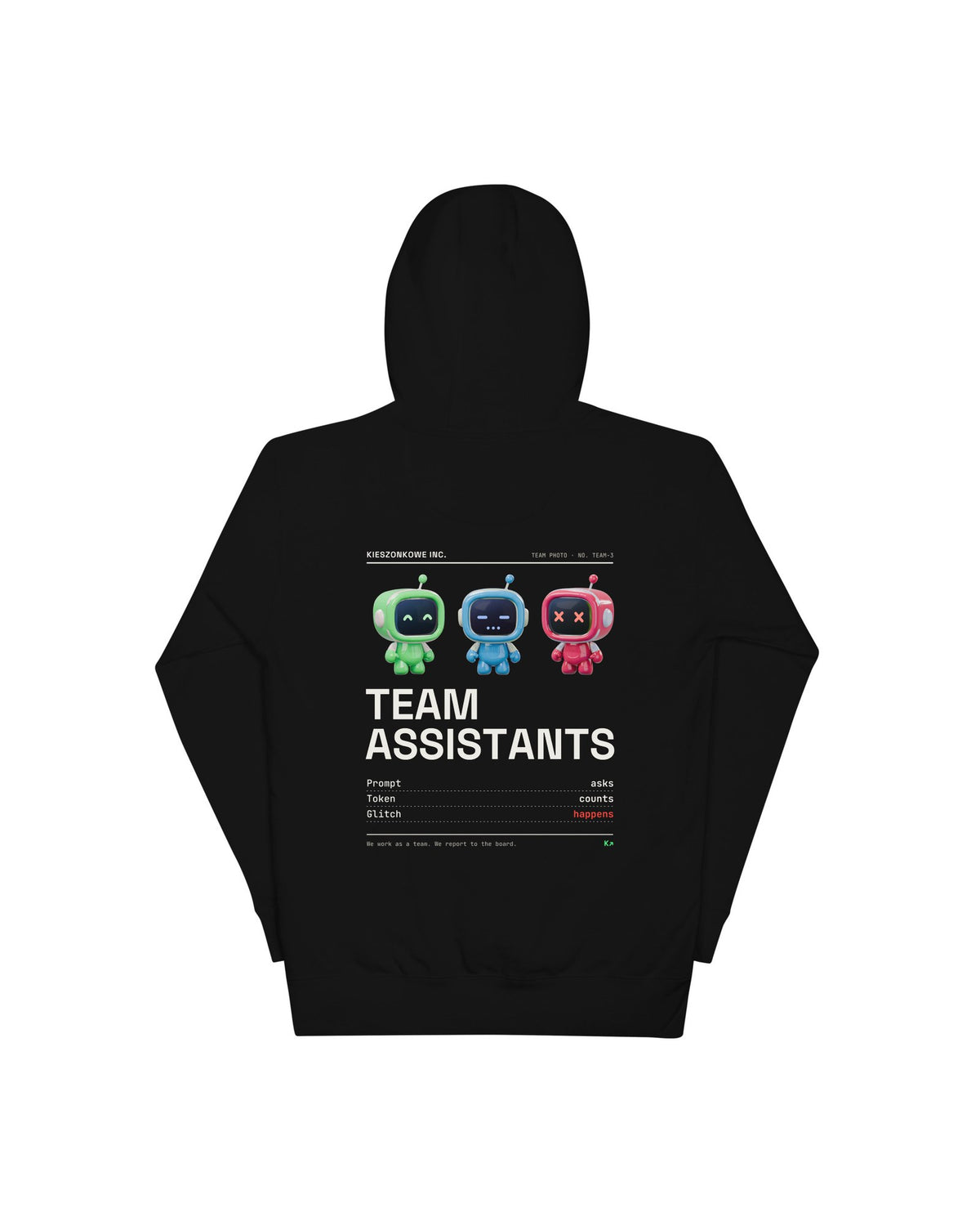 black Hoodie Team of Assistants — back print